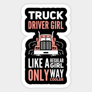 Truck Driver Girl Trucker Girls Sticker